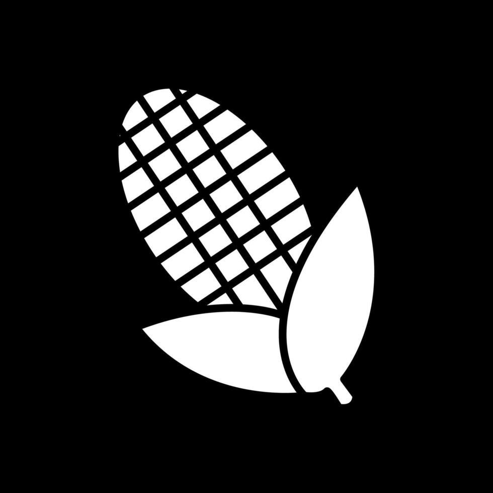 maíz glifo invertido icono diseño vector