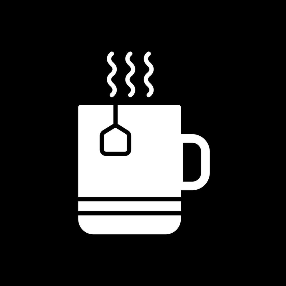 Tea Glyph Inverted Icon Design vector