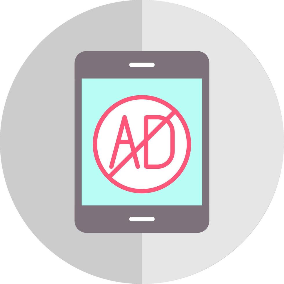 Ad Blocker Flat Scale Icon Design vector