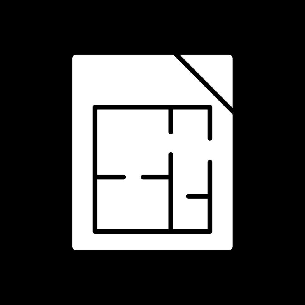 Floor Plans Glyph Inverted Icon Design vector