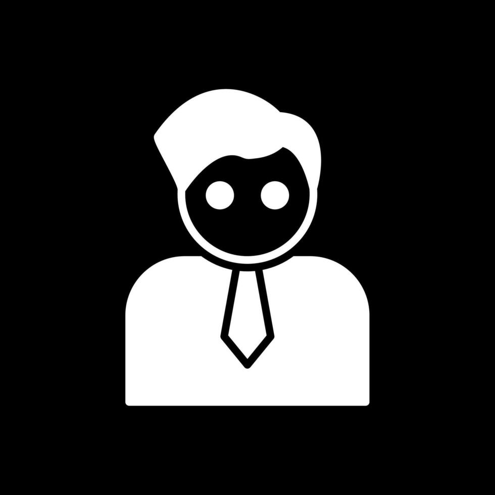 Manager Glyph Inverted Icon Design vector