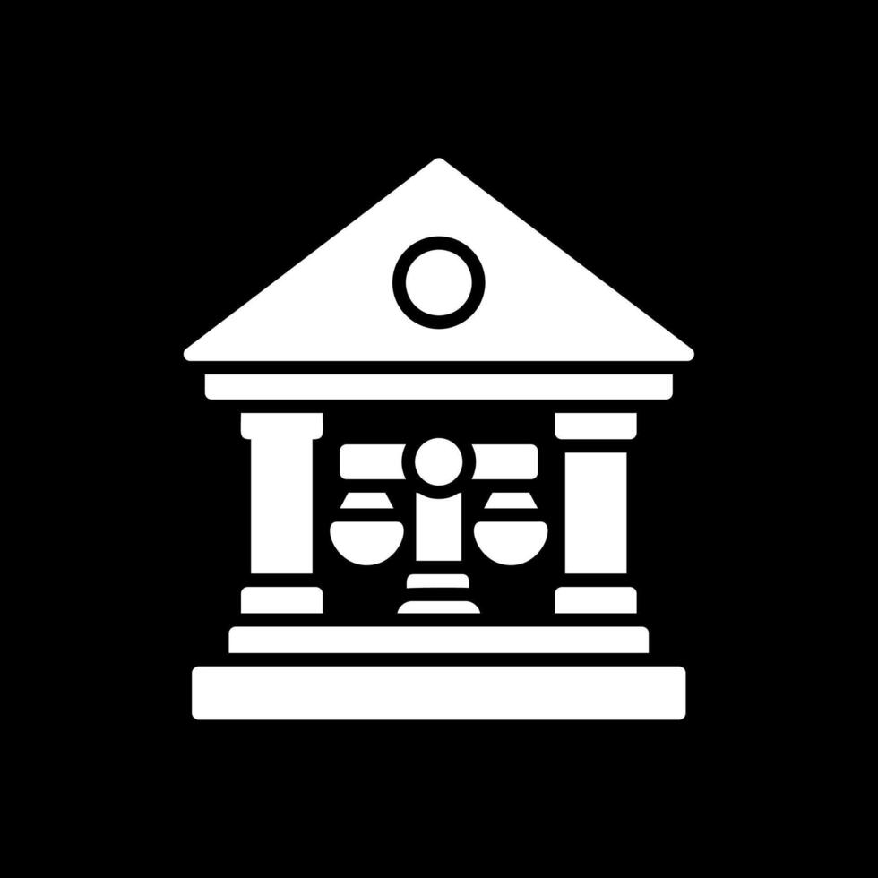 Court Glyph Inverted Icon Design vector