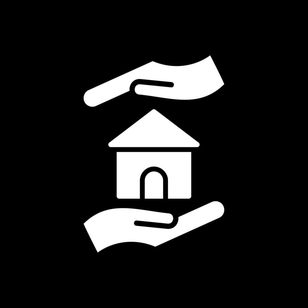 Home Insurance Glyph Inverted Icon Design vector