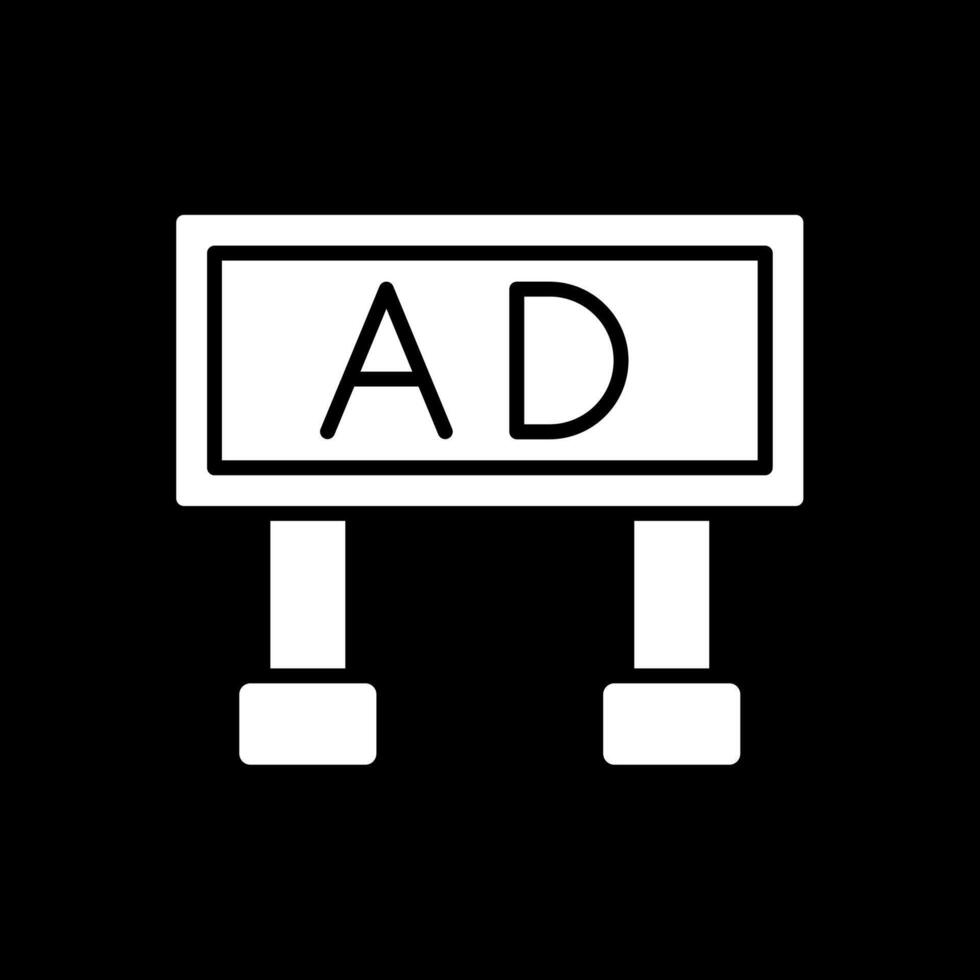 Advertising Glyph Inverted Icon Design vector