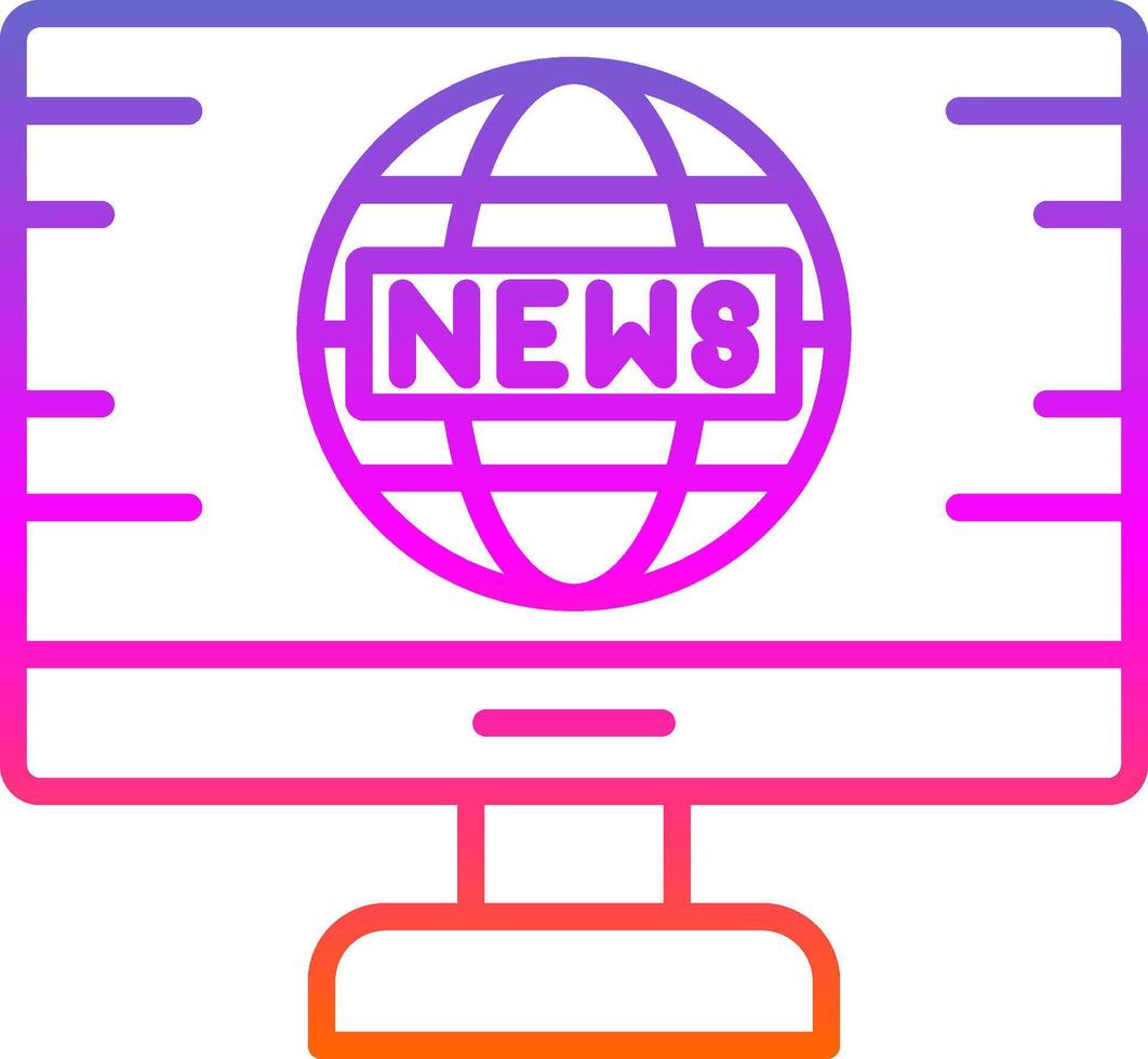 News Feed Line Gradient Icon Design vector
