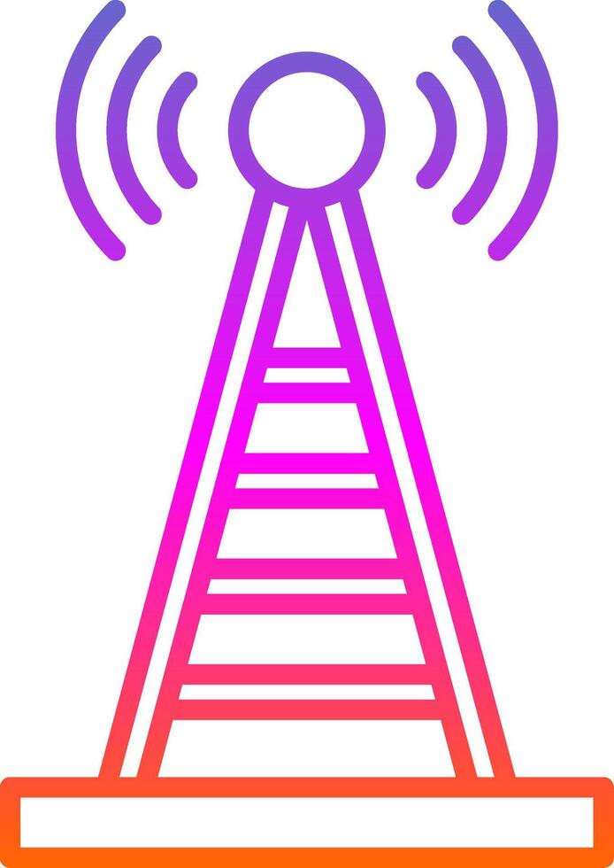 Radio Tower Line Gradient Icon Design vector