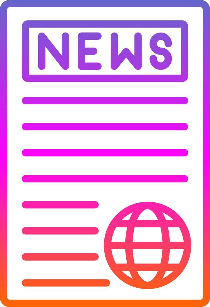 News Report Line Gradient Icon Design vector