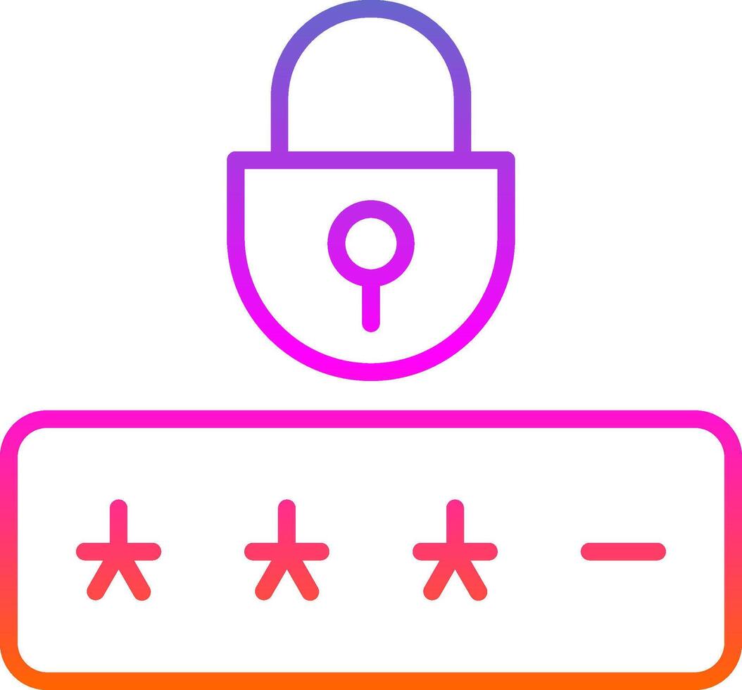 Password Line Gradient Icon Design vector