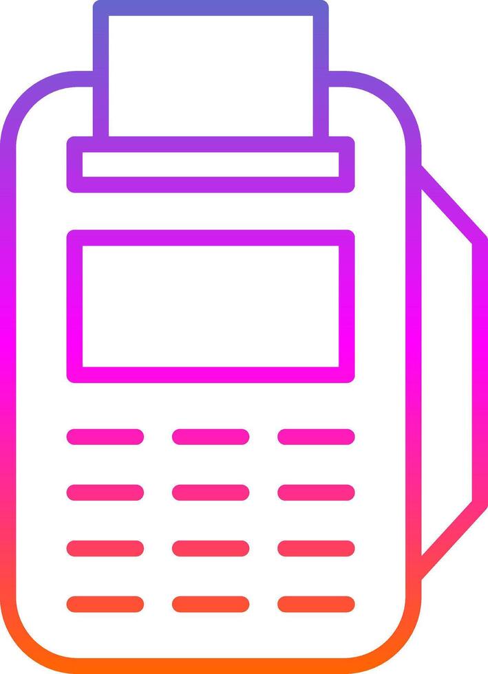Pos Terminal Line Gradient Icon Design vector