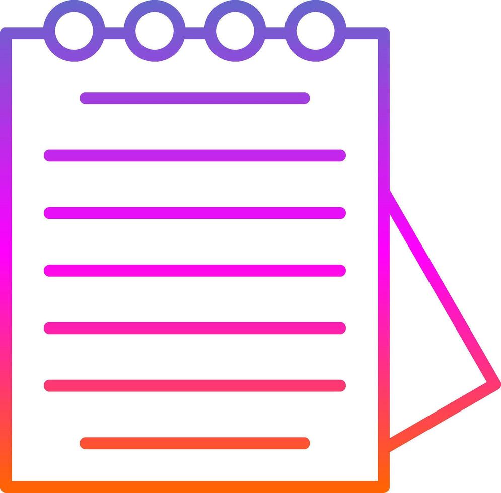 Notepad Line Gradient Icon Design vector