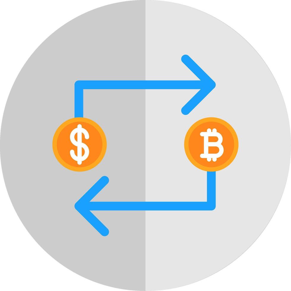 Bitcoin Exchange Flat Scale Icon Design vector