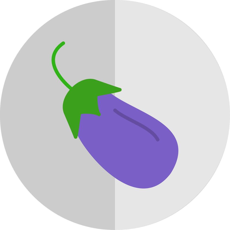 Brinjal Flat Scale Icon Design vector