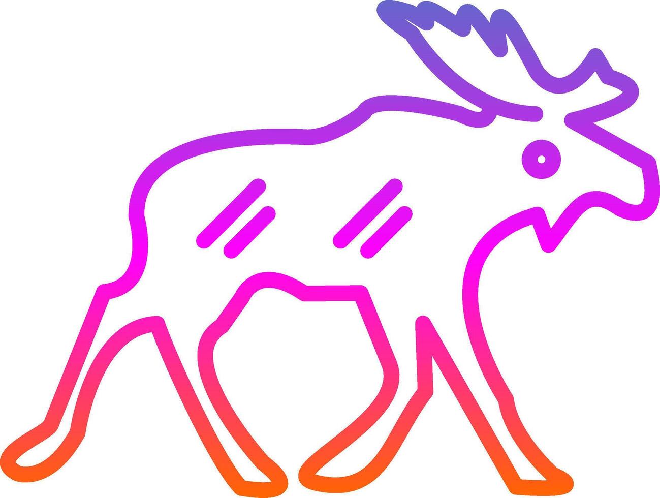 Moose Line Gradient Icon Design vector