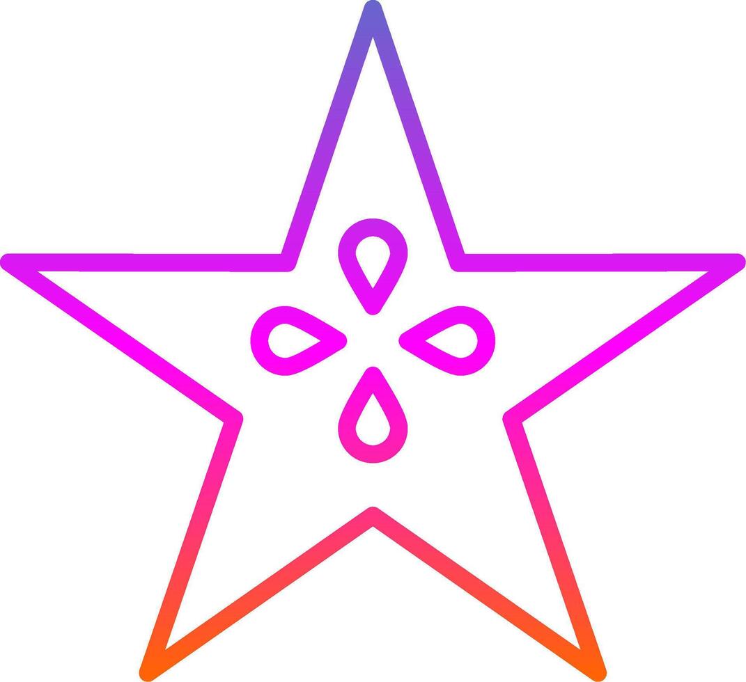 Star Fruit Line Gradient Icon Design vector