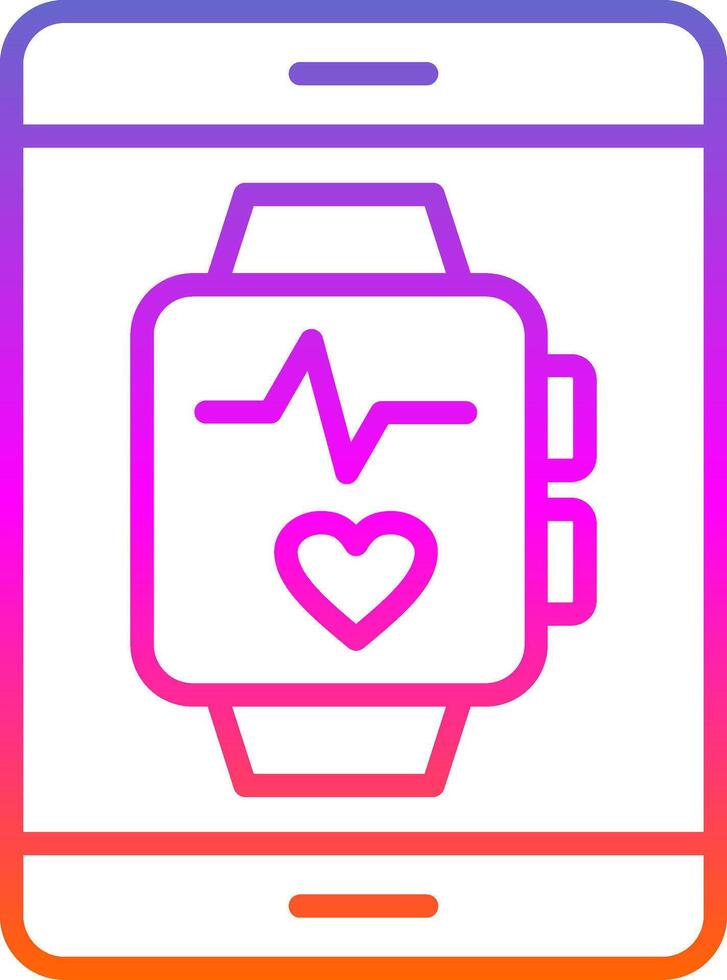 Smartwatch Line Gradient Icon Design vector