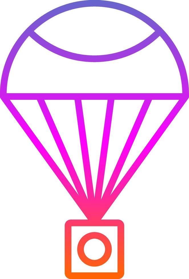 Parachute Line Gradient Icon Design vector