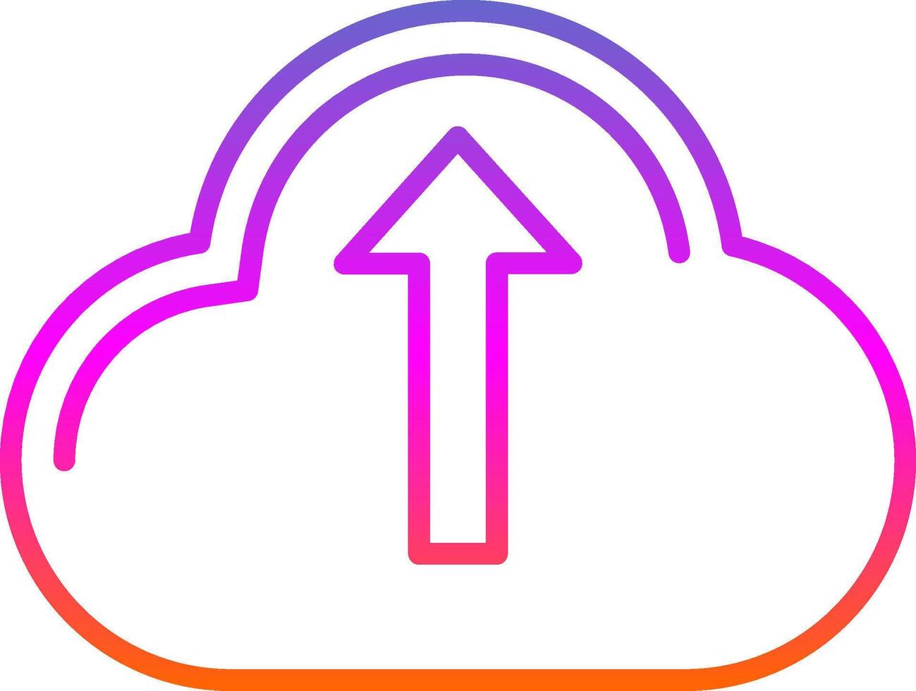 nube subiendo línea degradado icono diseño vector