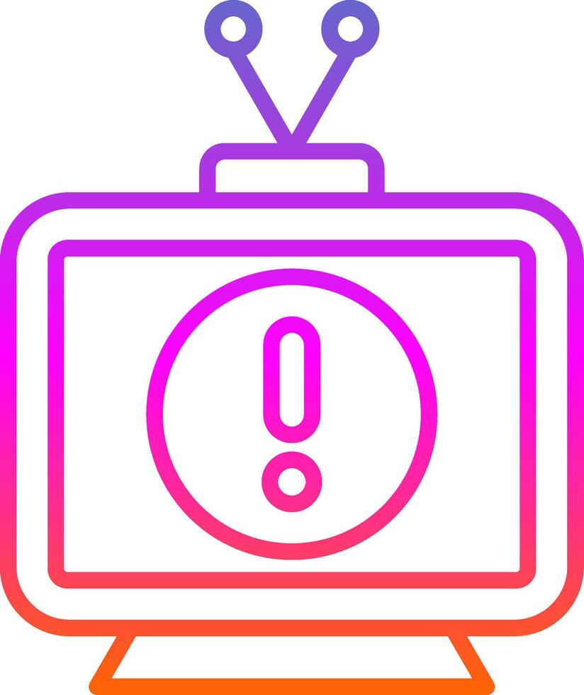 Television Line Gradient Icon Design vector