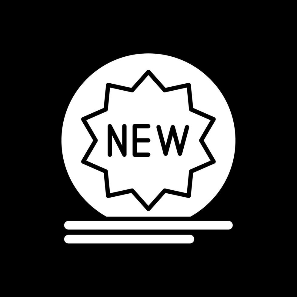 New Tag Glyph Inverted Icon Design vector