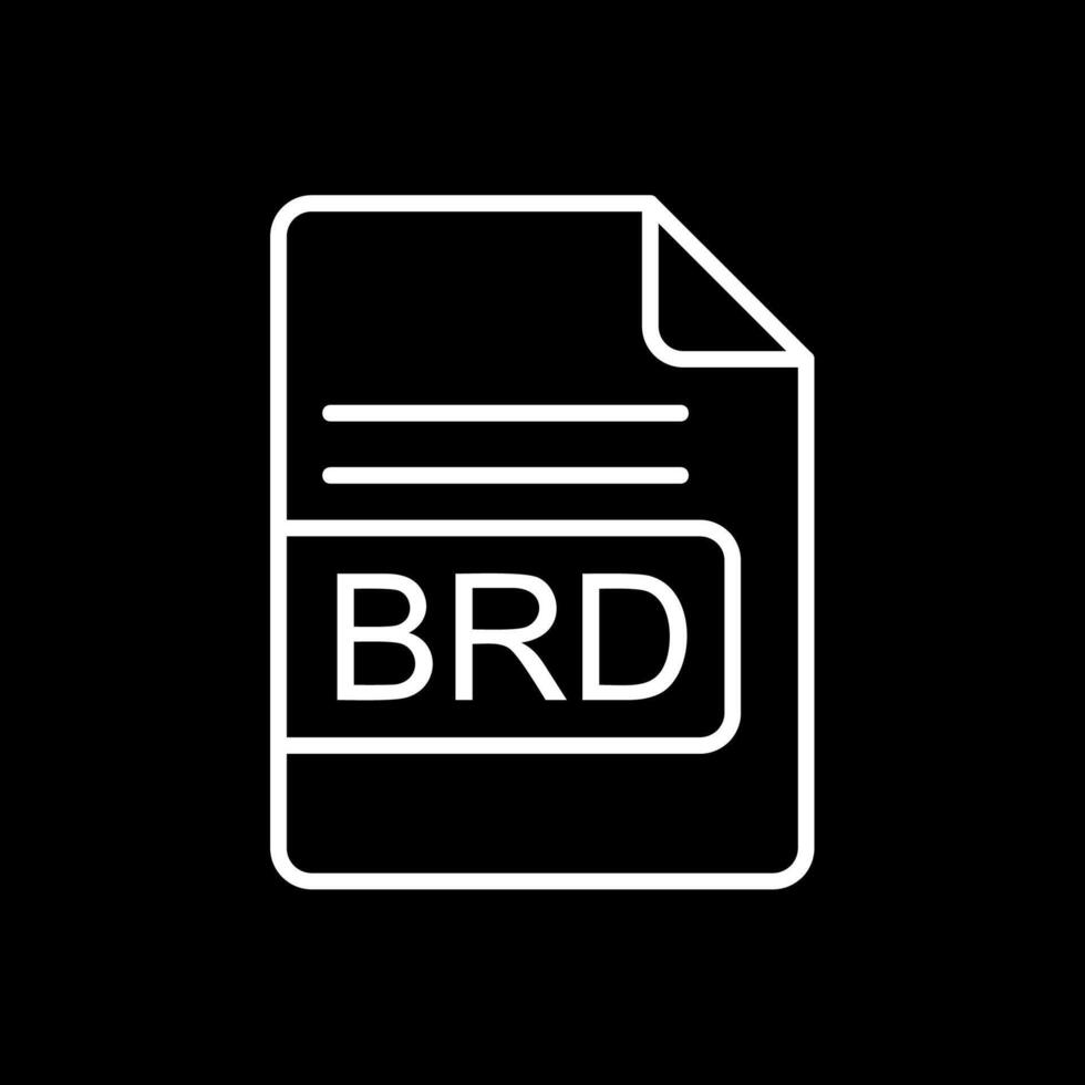 BRD File Format Line Inverted Icon Design vector
