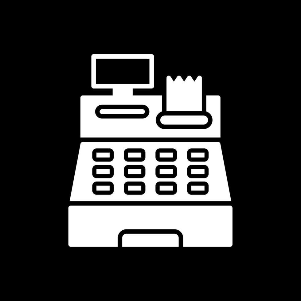 Cash Register Glyph Inverted Icon Design vector