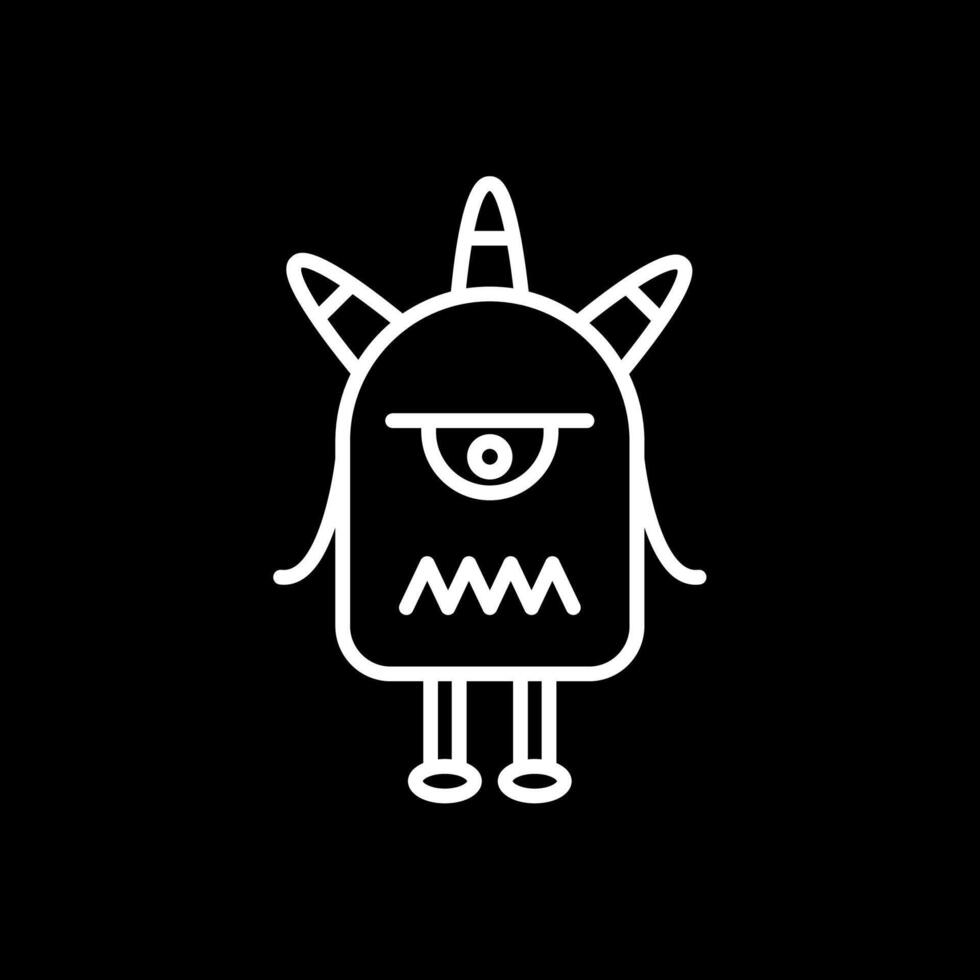 Monster Line Inverted Icon Design vector