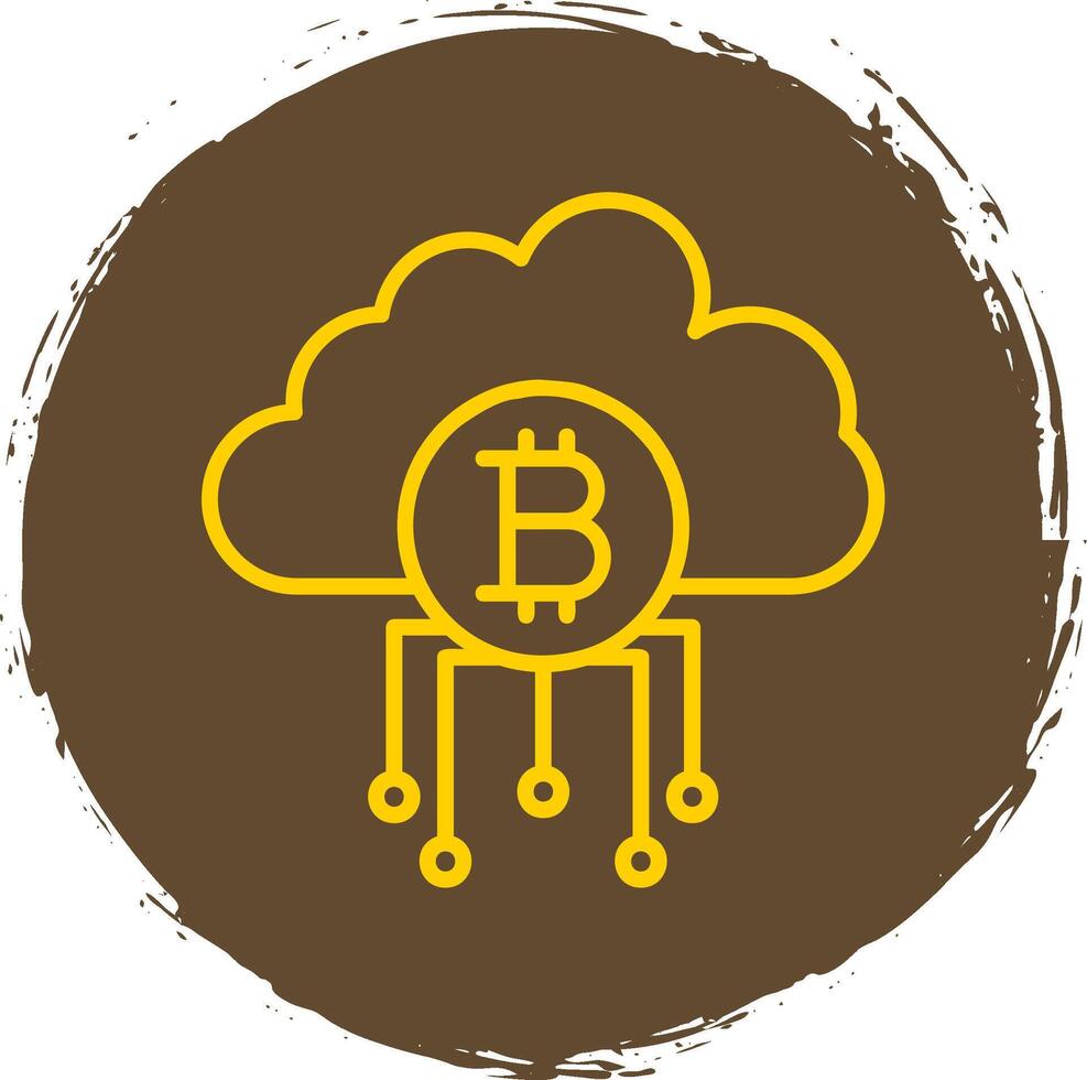 Cloud Bitcoin Line Gradient Icon Design vector