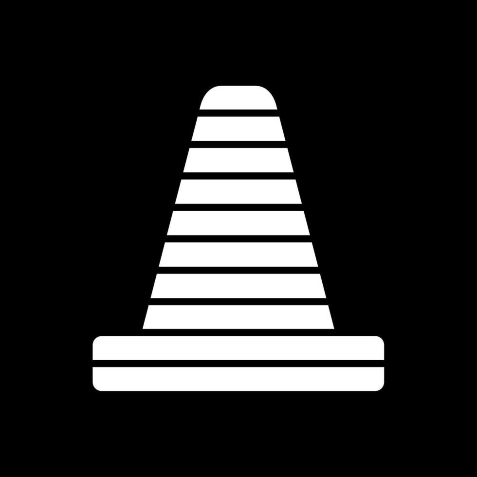 Traffic Cone Glyph Inverted Icon Design vector