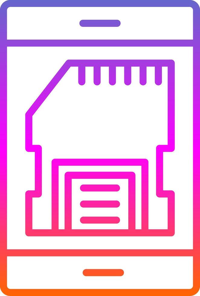 Sd Card Line Gradient Icon Design vector