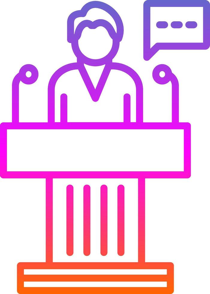 Professional Speaker Line Gradient Icon Design vector