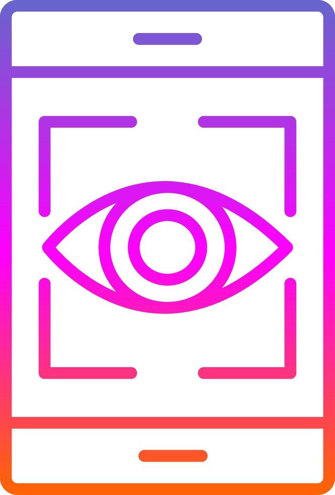 Eye Recognition Line Gradient Icon Design vector