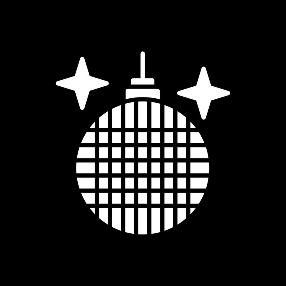 Disco Ball Glyph Inverted Icon Design vector