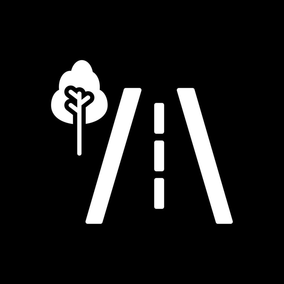 Road Glyph Inverted Icon Design vector