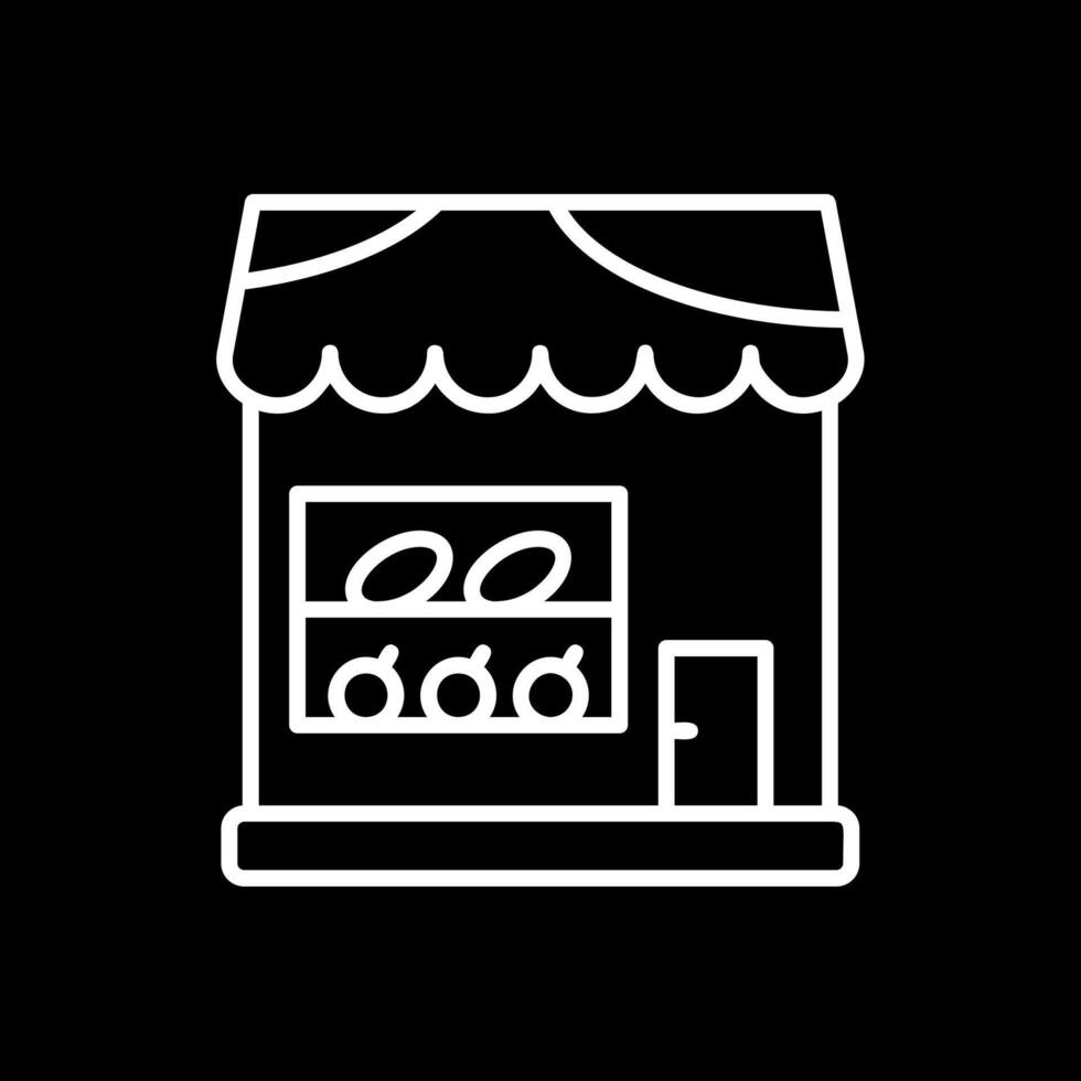 comida Tienda línea invertido icono diseño vector