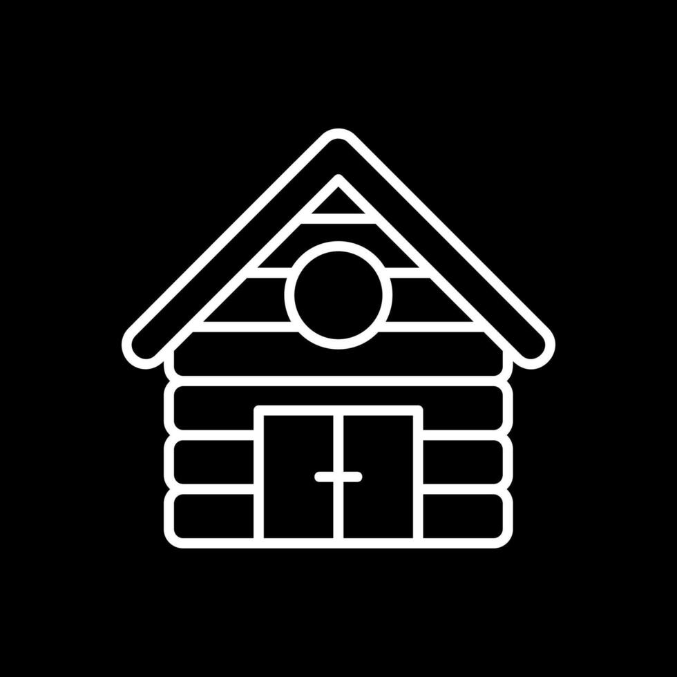 Cabin Line Inverted Icon Design vector