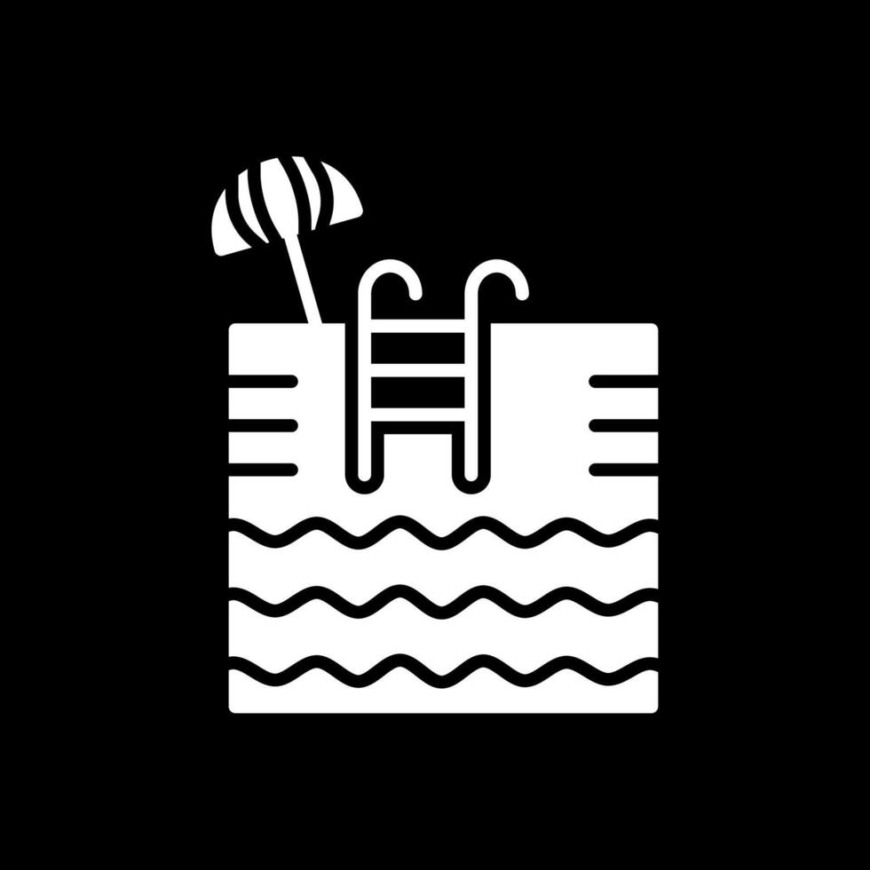 Swimming Pool Glyph Inverted Icon Design vector