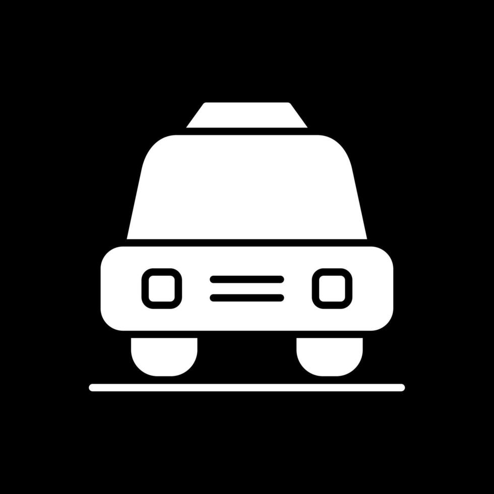Taxi Glyph Inverted Icon Design vector