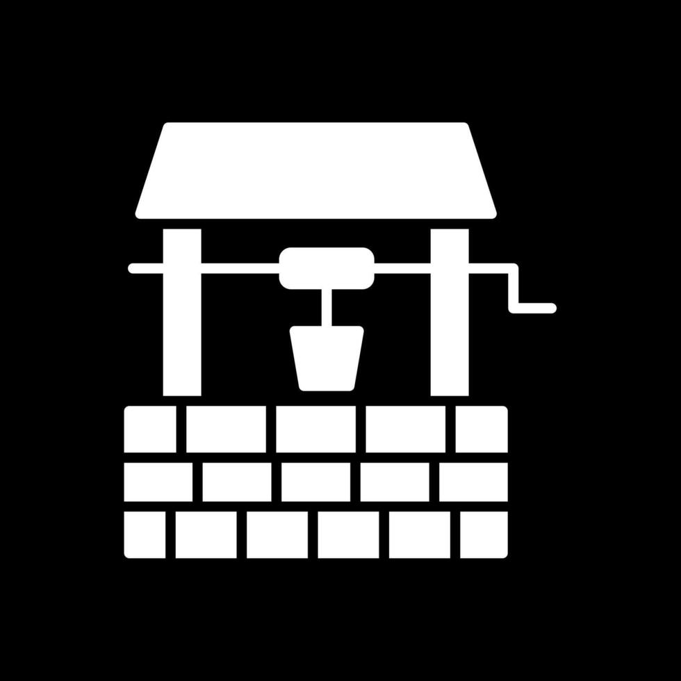 Water Well Glyph Inverted Icon Design vector