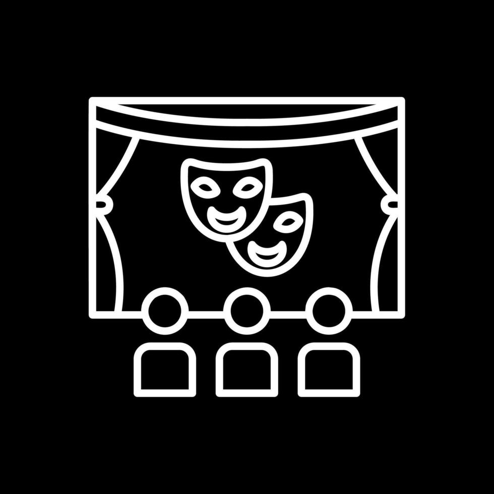 Theater Line Inverted Icon Design vector