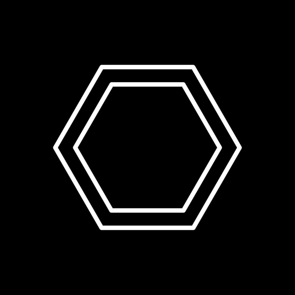 Hexagon Line Inverted Icon Design vector