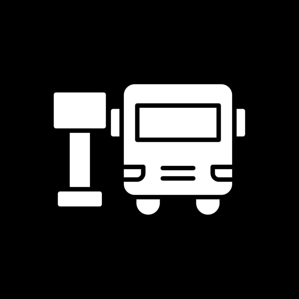 Bus Station Glyph Inverted Icon Design vector