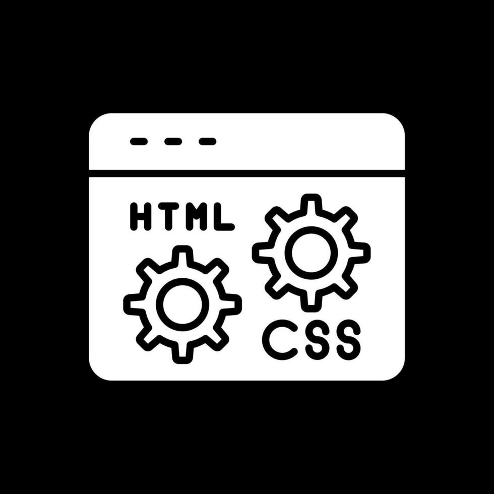 Web Development Glyph Inverted Icon Design vector
