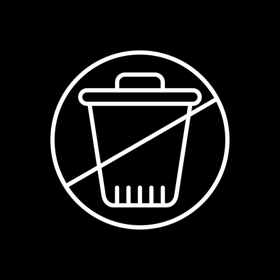 Zero Waste Line Inverted Icon Design vector