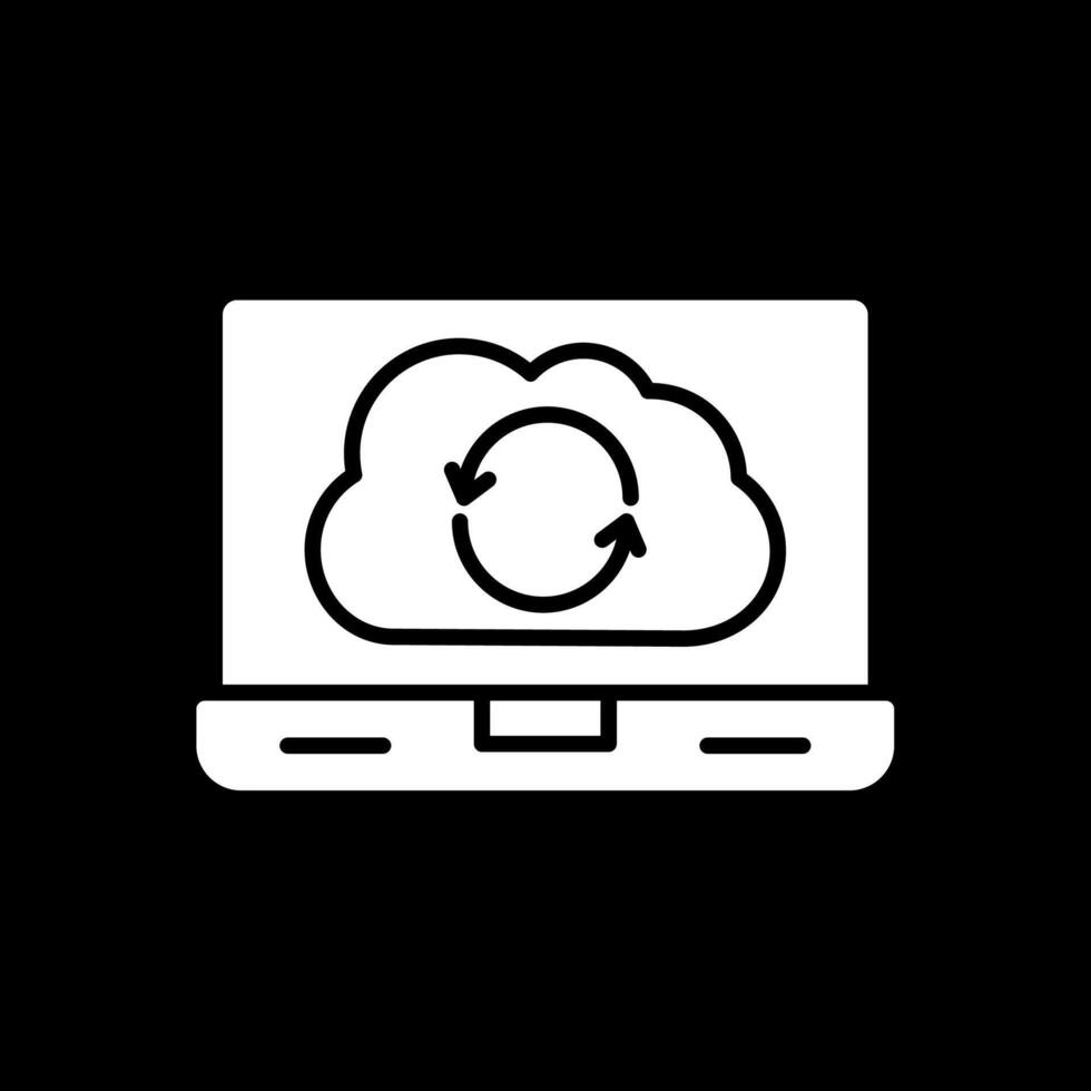 Syncronization Glyph Inverted Icon Design vector
