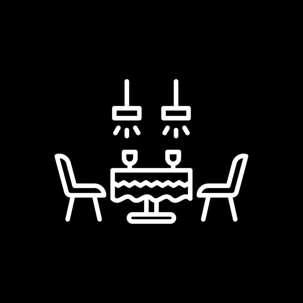 Dining Table Line Inverted Icon Design vector