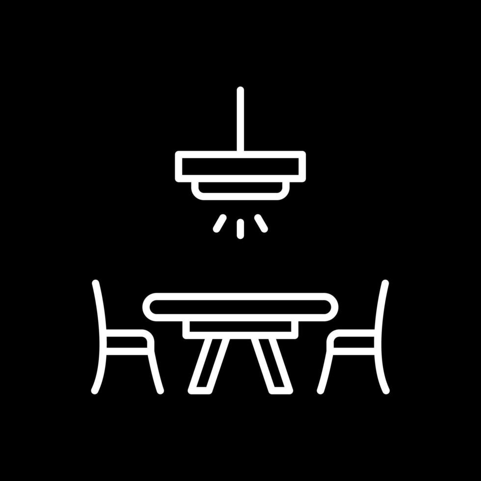 Dinner Table Line Inverted Icon Design vector