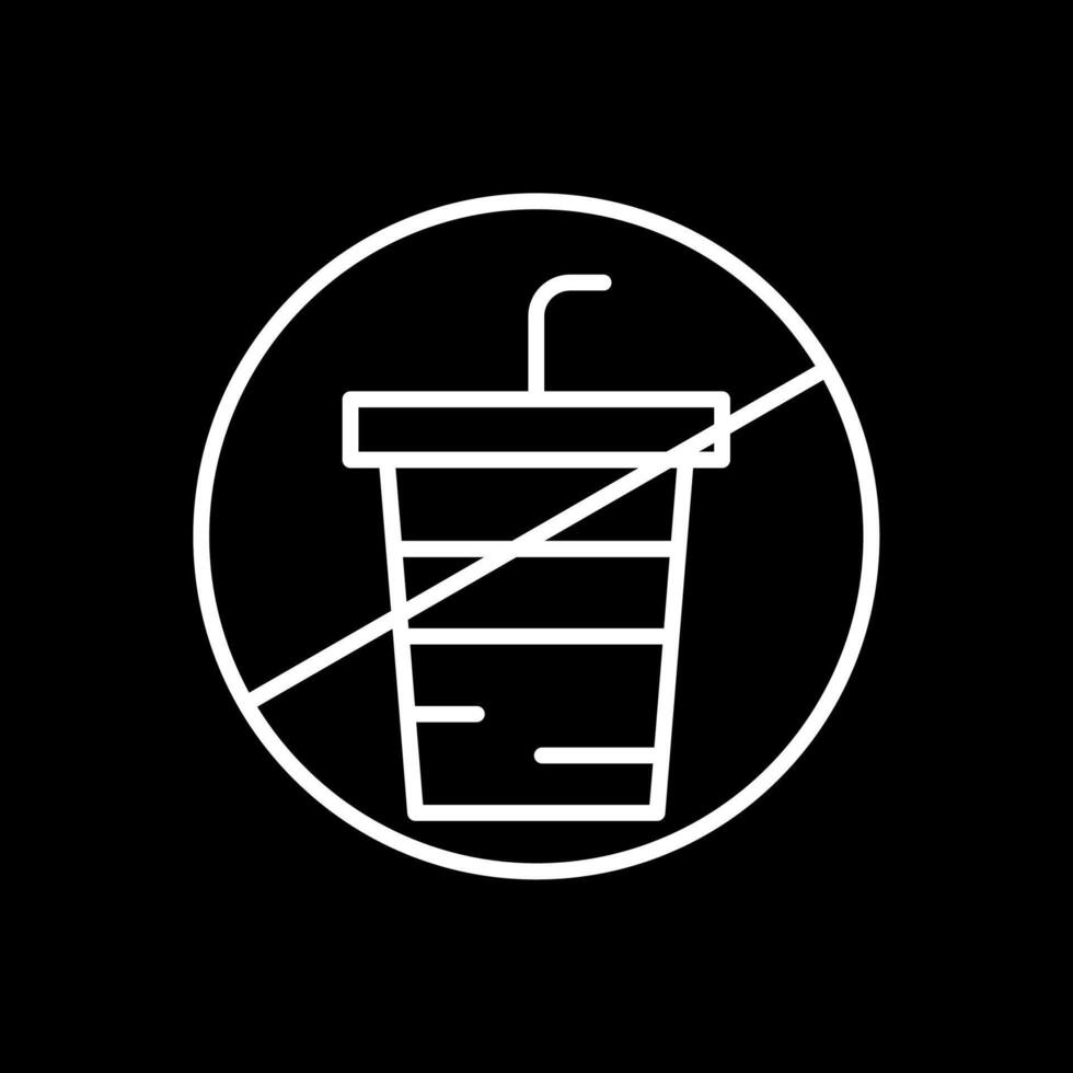 No Drink Line Inverted Icon Design vector