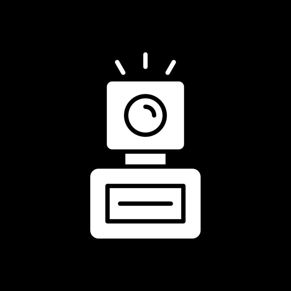 Camera Flash Glyph Inverted Icon Design vector