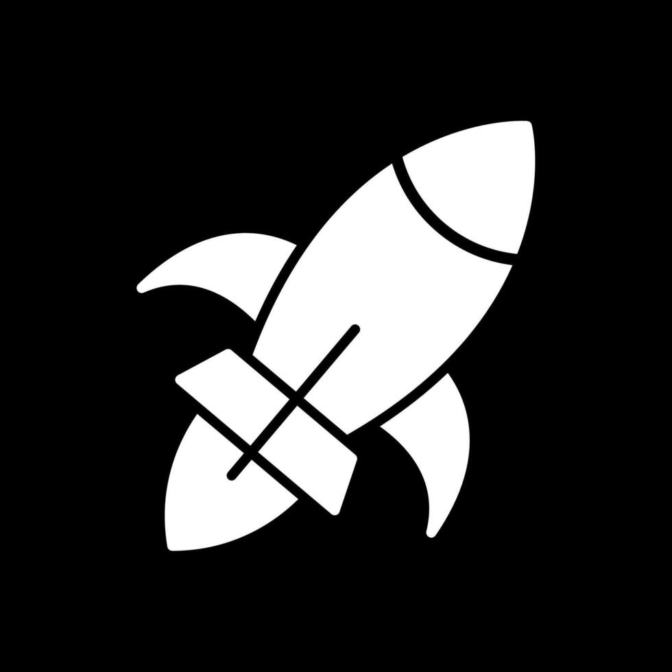 Rocket Ship Glyph Inverted Icon Design vector