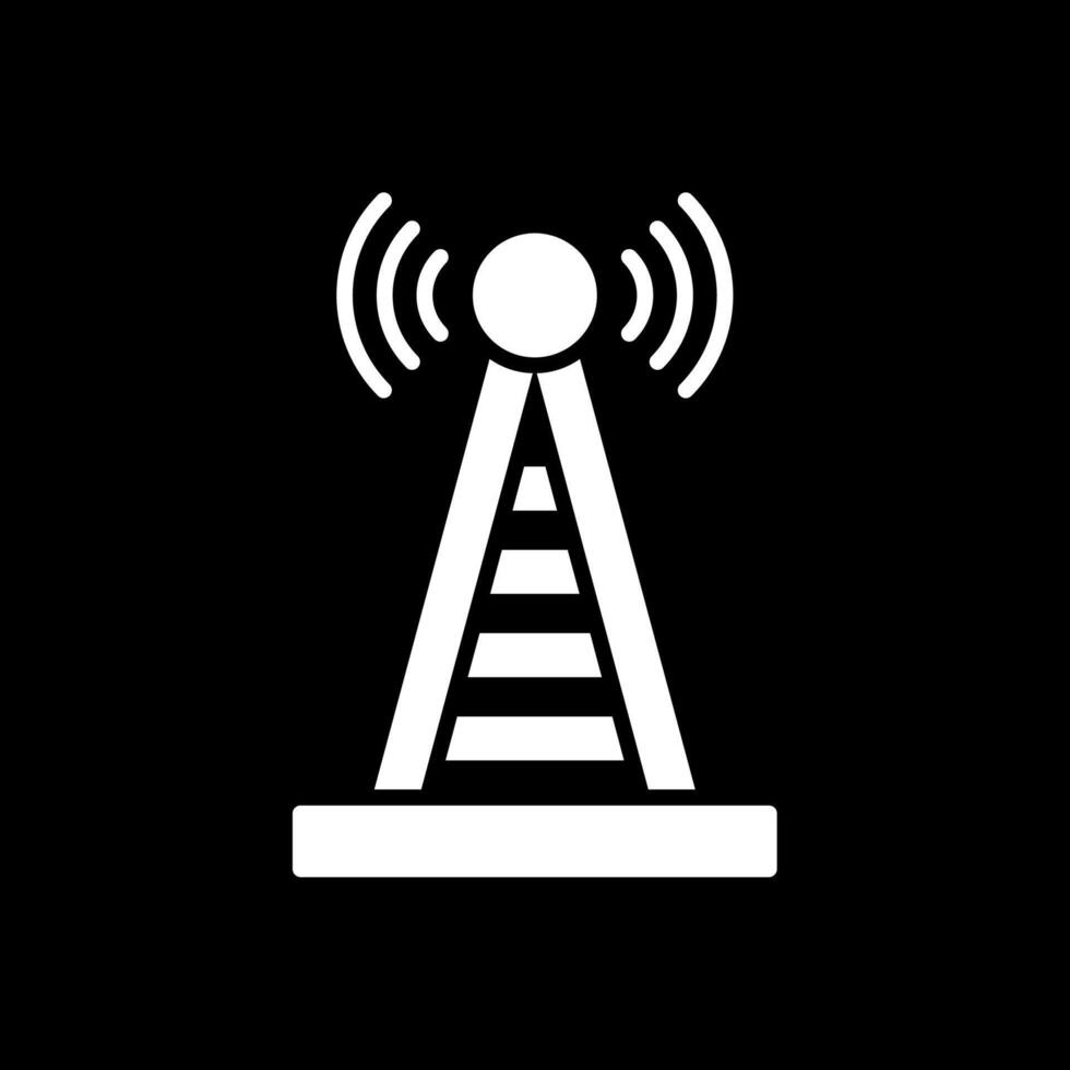 Radio Tower Glyph Inverted Icon Design vector